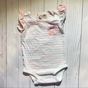 🌟4/$15🌟 Oshkosh Pink Floral and Stripes Bodysuit